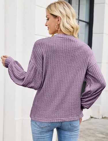 Edelqual Long Sleeve Shirts for Women Casual Fall Tops Henley V Neck Light Sweaters Tunic 2025 Fashion Trendy Clothes in Saudi Arabia