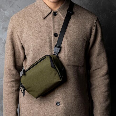 ALPAKA Vertex Pouch Mini 2L - EDC Sling Bag, Fits E-Readers and a Large Smart Phone or small Essentials, Mens Crossbody Travel Bag, Weatherproof Army Green Axoflux 300D Fabric in Kuwait