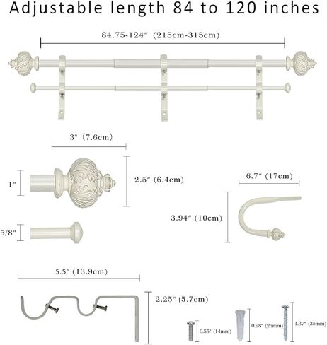 1 "قضيب الستار مع ألبرت النهائي - 28" إلى 48 "، الذهب البرونزي in Saudi Arabia