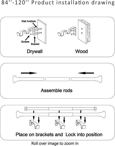 1 "قضيب الستار مع ألبرت النهائي - 28" إلى 48 "، الذهب البرونزي in Saudi Arabia