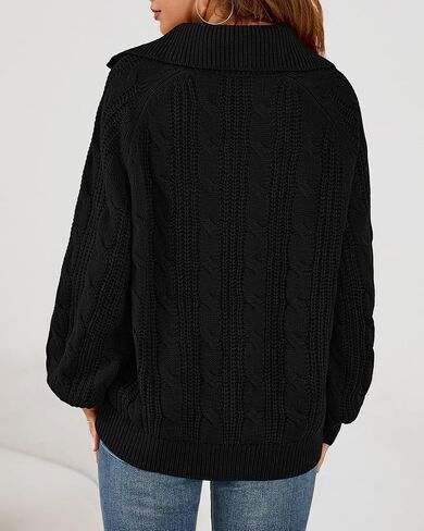 BTFBM Sweaters for Women Fall Fashion 2025 Loose Quarter Zip Pullover Collared Long Sleeve Cable Knit Winter Clothes in Saudi Arabia