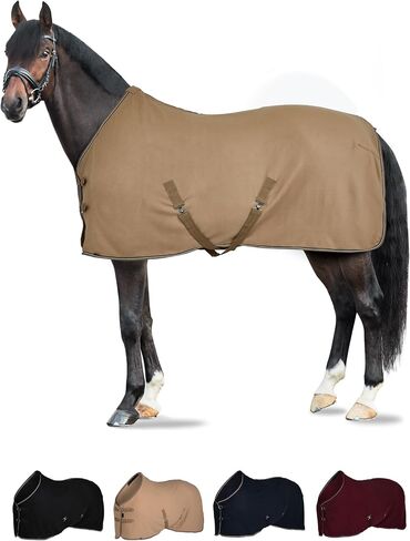 Horze Kiel Fleece Cooler - Tan - 78 In in Saudi Arabia