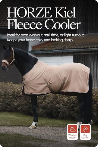 Horze Kiel Fleece Cooler - Tan - 78 In in Saudi Arabia