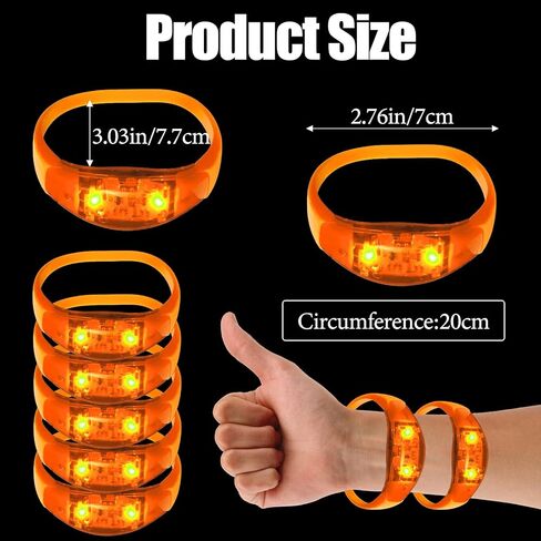 100 PCS LED Bracelets يتم تنشيطها مع وميض LED Strobe Control Control Control Up For Rave ، و Game Game ، و Girtfart Party Fair in Kuwait