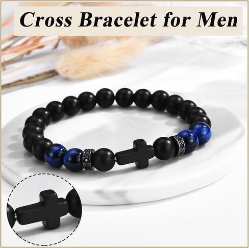 Cross Bracelet Gifts for Teen Boys Birthday Christmas Baptism Gifts for Son, Grandson, Brother, Nephew in Saudi Arabia