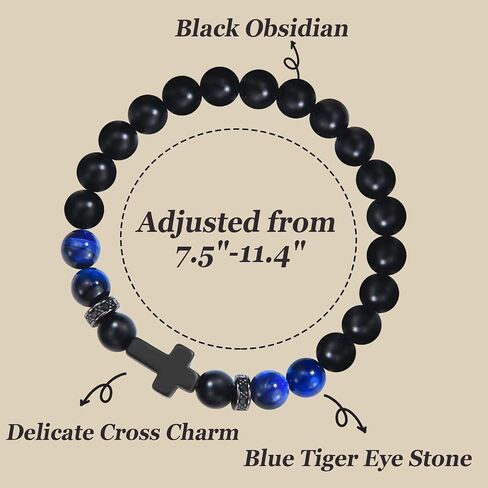 Cross Bracelet Gifts for Teen Boys Birthday Christmas Baptism Gifts for Son, Grandson, Brother, Nephew in Saudi Arabia