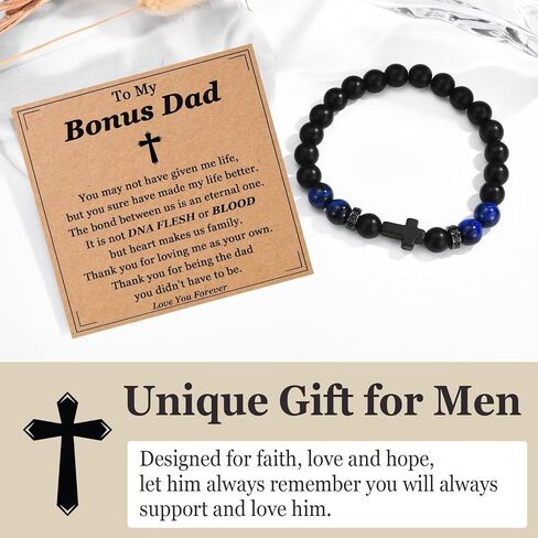 Cross Bracelet Gifts for Teen Boys Birthday Christmas Baptism Gifts for Son, Grandson, Brother, Nephew in Saudi Arabia