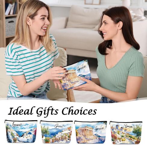 Paris Gifts Travel Essentials - 4Pcs Eiffel Tower Makeup Bag, France Paris City Watercolor Cosmetic Bags with Zipper Pouch, Weekend Vacation Trip Gifts for Travellers Women Girls in Saudi Arabia