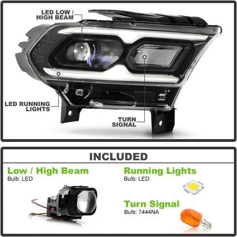 Keekpo - لعام 2021-2024 Dodge Durango Black Bezel W/Halogen Turn Signal LED LED Side Meadlamp President Side in Kuwait