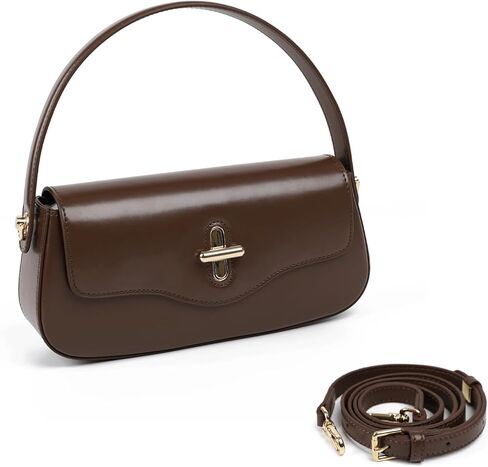 MoreFather Genuine Leather Crossbody Bag, Top Handle Purse for Women, Shoulder Handbag with Adjustable Strap in Kuwait