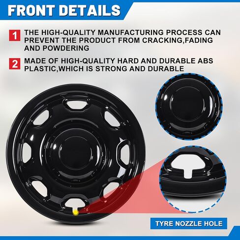 AUTOWIKI 17" 1PC Single Wheel Skin Black Lacquer for 2010-2025 Ford F-150 XL Model with Steel Wheel Easy Install ABS+PC Material, 17-Inch Black Lacquer Exterior Accessories Replacement ONLY 1 Piece in Saudi Arabia