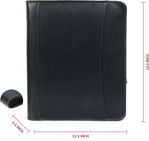 محفظة جلدية للرجال ، منظم محفظة مع Zipper للرجال ، والنساء ، والجلد ، استئناف الأعمال ، Binder Legal Pad Binder for A4/Pad (Brown) in Saudi Arabia