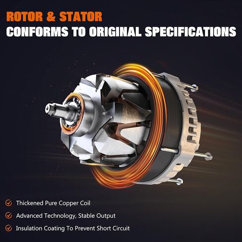 11034N Alternator Fit for Scion tC 2005-2010, Fit for Toyota Camry 2004-2006, Highlander 2004-2007, Solara 2004-2008, L4 2.4L, 12V 100A CW 7-Groove Pulley, Replace# 104210-3880, 27060-0H100 in Kuwait