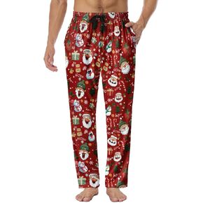 Men's Pajama Pants Sleep Pajama Pant Novelty Lounge Pants Lounge PJ Bottoms with Elastic Waist Nightwear Gifts for Men in Saudi Arabia