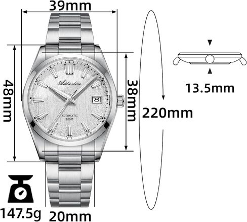 AddiesDive Mens Automatic Watch NH35A الحركة اليابانية الياقوت الكريستال 100 م مقاوم للماء 39 ملم لحاء الملمس الأخضر in Saudi Arabia