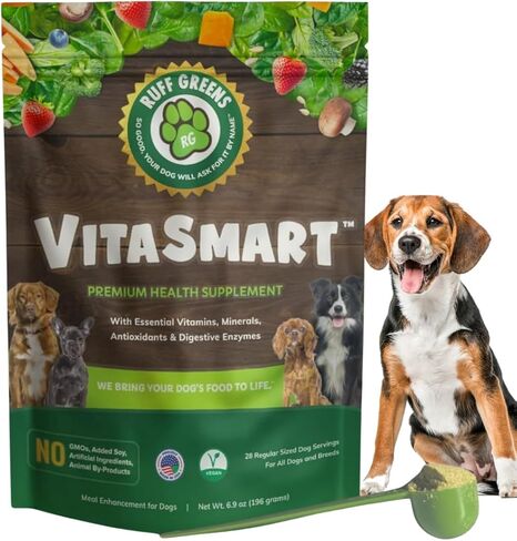 Ruff Greens - Dog Food Topper, Hip & Joint Supplement for Dogs - Probiotics Digestive Enzymes Powder for Mobility Support, Essential Vitamins & Minerals, 6.9 Ounce in Saudi Arabia