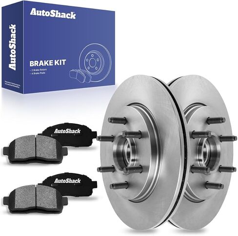 Autoshack Front Brake Kit استبدال Lincoln Mark LT 2004-2008 Ford F-150 حفر ومقاطع فرامل القرص المغطاة بالزنك المغطى بالزنك دوارات الفرامل السيراميك 12.98 "329.8 مم BRKPKG056346 in Kuwait