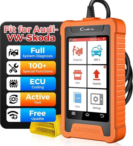 LAUNCH X431 Creader Elite 2.0 FGC OBD2 Scanner,ECU Coding, Bi-Directional Scan Tool for Ford, for GM, for Chrysler,100+ Reset, Full System Diagnose, FCA AUTOAUTH, AUTOVIN, Lifetime Free Update in Saudi Arabia