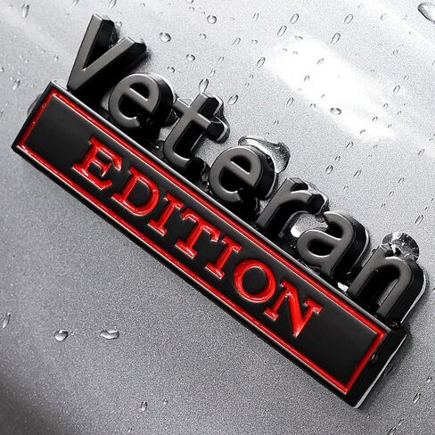 2Pack Edition Edition Emblem مع 4 مواد لاصقة ، شارة ثلاثية الأبعاد للشاحنات ، استبدال الملصقات المعدنية المتوافقة مع مركبة عالمية ، هدايا مخضرمة في الجيش للرجال (بالأبيض والأسود) in Kuwait