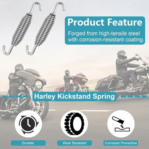 2 Pack Kickstand Spring ، OEM 49725-07 استبدال الدراجات النارية ، ربيع نارية للدراجة النارية لتجول هارلي 2007-2024 و Softail Models 2007-2018 ، متوافق مع Road Glide و Street Glide و Electra Glide in Kuwait