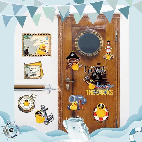 Funny Cruise Door Magnet - 7 Pcs Large Ship Cabin Decorations Magnetic Cute Sign Sea Navigation Anchor Stateroom Stickers Decals with Pens for Whiteboard Carnival Party Decor Car Accessories in Kuwait