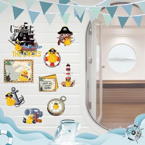 Funny Cruise Door Magnet - 7 Pcs Large Ship Cabin Decorations Magnetic Cute Sign Sea Navigation Anchor Stateroom Stickers Decals with Pens for Whiteboard Carnival Party Decor Car Accessories in Kuwait