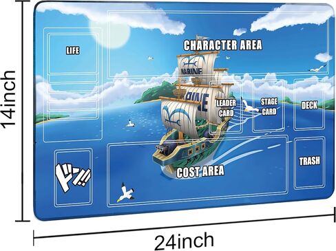 Playmat for One Piece Card Game مع عدادات الأضرار وحقيبة تخزين احترافية ، و 24 × 14 بوصة. in Kuwait