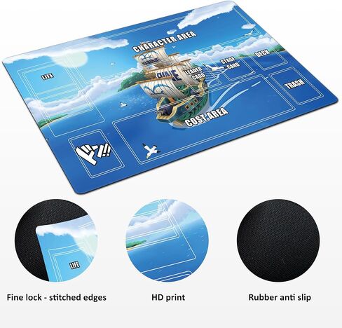 Playmat for One Piece Card Game مع عدادات الأضرار وحقيبة تخزين احترافية ، و 24 × 14 بوصة. in Kuwait