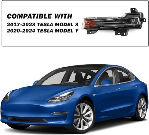 Fog Light Assembly with LED DRL UP-LEVEL for 2017-2023 Tesla Model 3 2020-2024 Model Y Left Driver Side in Saudi Arabia