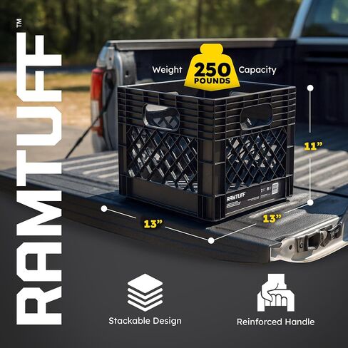 قفص الحليب Ramtuff 4 عبوات ، مصممة صعبة ، 250 رطلاً (BV معتمد) ، تم اختبار الطقس القاسي -22 درجة فهرنهايت إلى 122 درجة فهرنهايت ، أبعاد قفص الحليب الأصلية 13 "L x 13" W × 11 "H in Saudi Arabia