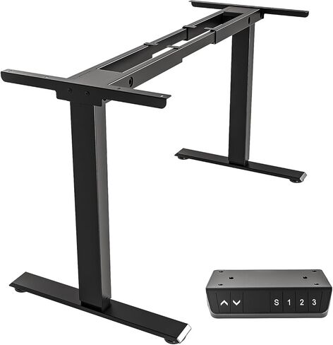 Casaottima Electric Standing Desk Frame ، ارتفاع محرك واحد أرجل طاولة قابلة للتعديل مع الإعدادات المسبقة للذاكرة للمكتب المنزلي ، وقفا على الساقين المكتبية لسطح المكتب من 40 إلى 63 بوصة ، إطار أسود فقط in Kuwait