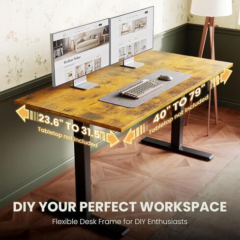 Casaottima Electric Standing Desk Frame ، ارتفاع محرك واحد أرجل طاولة قابلة للتعديل مع الإعدادات المسبقة للذاكرة للمكتب المنزلي ، وقفا على الساقين المكتبية لسطح المكتب من 40 إلى 63 بوصة ، إطار أسود فقط in Kuwait