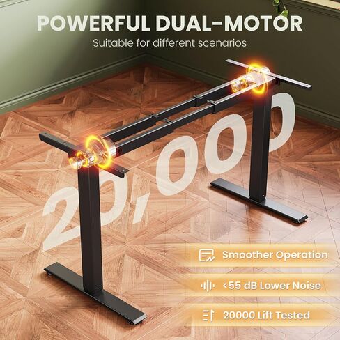 Casaottima Electric Standing Desk Frame ، ارتفاع محرك واحد أرجل طاولة قابلة للتعديل مع الإعدادات المسبقة للذاكرة للمكتب المنزلي ، وقفا على الساقين المكتبية لسطح المكتب من 40 إلى 63 بوصة ، إطار أسود فقط in Kuwait