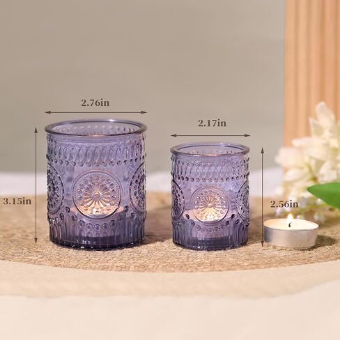 Volens 20pcs Assorted Green Votive Candle Holders Bulk, Large Glass Votive & Tea Light Candle Holder for Wedding Table Centerpieces, Green Party Decorations, and Home Decor in Kuwait