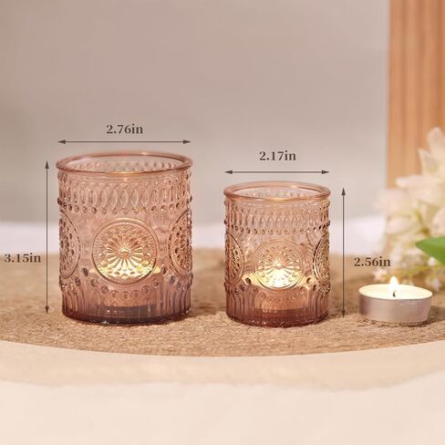 Volens 20pcs Assorted Green Votive Candle Holders Bulk, Large Glass Votive & Tea Light Candle Holder for Wedding Table Centerpieces, Green Party Decorations, and Home Decor in Kuwait