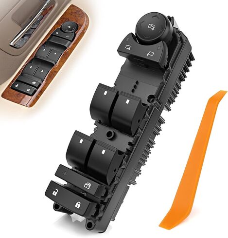 TOP-MAX Master Power Window Switch Driver Side Compatible with 2007-2013 Chevrolet Silverado, Avalanche, 2007-2014 Suburban, Tahoe, Sierra, Yukon with Power Folding Mirrors, Replaces 20835553 in Saudi Arabia