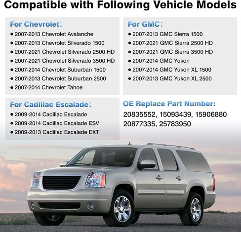 TOP-MAX Master Power Window Switch Driver Side Compatible with 2007-2013 Chevrolet Silverado, Avalanche, 2007-2014 Suburban, Tahoe, Sierra, Yukon with Power Folding Mirrors, Replaces 20835553 in Saudi Arabia