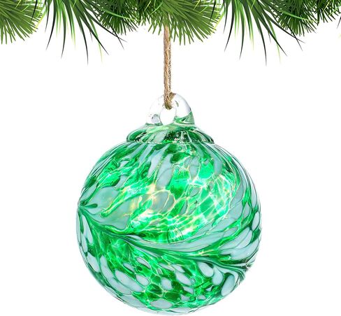 Blue Heart Hand Blown Glass Gazing Balls for Garden Hanging Friendship Balls Christmas Ball Ornaments for Xmas Tree Decoration (Blue - B) in Saudi Arabia