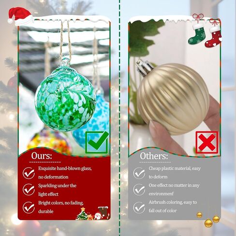 Blue Heart Hand Blown Glass Gazing Balls for Garden Hanging Friendship Balls Christmas Ball Ornaments for Xmas Tree Decoration (Blue - B) in Saudi Arabia