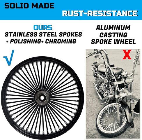 21 * 3.5'' Front Wheel for 00-06 Softail Harley 21 Wheel Updating, Fat Spoke Laced 21x3.5 Fat Spoke Wheel for Harley Softail Front Wheel-2135FS-1SM-CCC in Kuwait