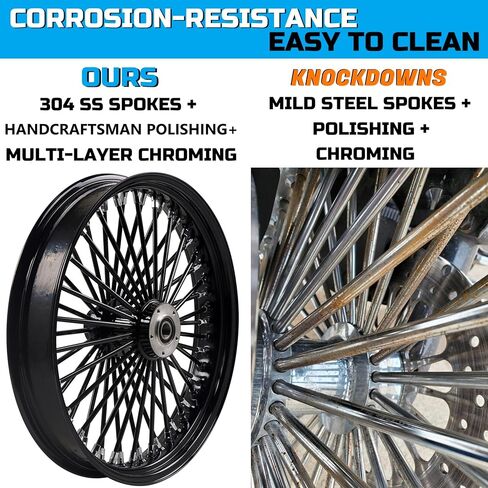 21 * 3.5'' Front Wheel for 00-06 Softail Harley 21 Wheel Updating, Fat Spoke Laced 21x3.5 Fat Spoke Wheel for Harley Softail Front Wheel-2135FS-1SM-CCC in Kuwait
