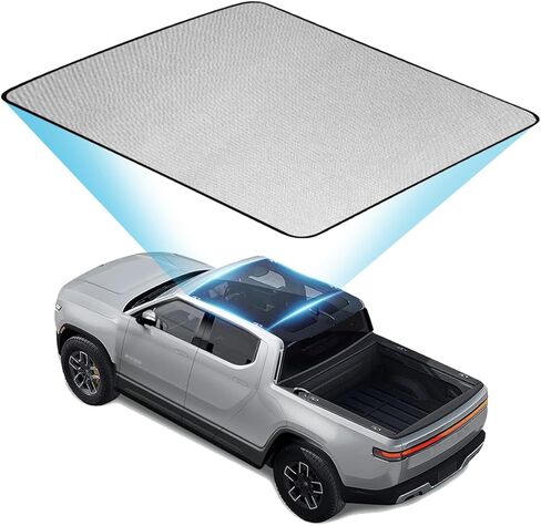 Glass Roof Sunshade Compatible with Rivian R1S Accessories 2025 2024 2023 2022, Foldable Top Window Sun Shield Covers Block UV Rays Heat Insulation in Kuwait
