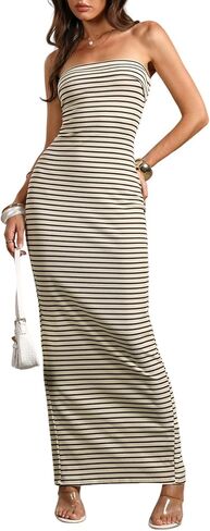 Milumia Women's Proomed Tube Maxi Dress مضلع متماسكة تقسيم بدون عجز زفاف Patrty Club Bodycon Long Long in Saudi Arabia