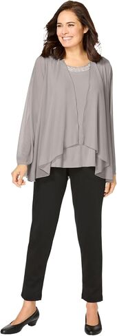 Woman Within Plus Size 2-Piece Sheer Jacket Set in Saudi Arabia