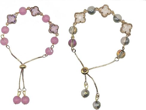 Hotan Jade Pearl Bracelet Four Leaf Term Strinch Drill Design in Saudi Arabia