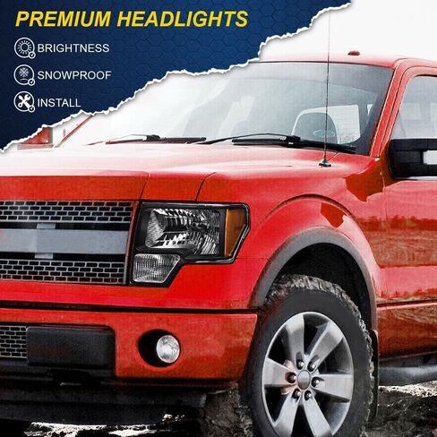 G-PLUS LED DRL Headlight Assembly, Compatible with 2009-2014 Ford F150 2009 2010 2011 2012 2013 2014 Headlamps, Driver Side & Passenger Side, Clear lens Chrome Housing Clear Reflector in Saudi Arabia