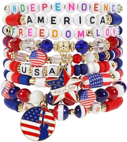Twinfree Beaded African Bracelets Black Women Preppy Friendship Bracelets Clay Bead Africa Heart Charm Bracelet Summer African Jewelry for Women (Africa-10PCS) in Saudi Arabia