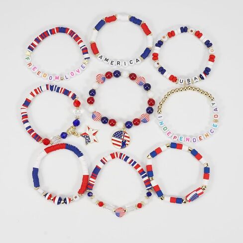 Twinfree Beaded African Bracelets Black Women Preppy Friendship Bracelets Clay Bead Africa Heart Charm Bracelet Summer African Jewelry for Women (Africa-10PCS) in Saudi Arabia
