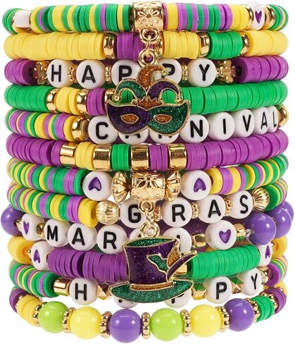 Twinfree Beaded African Bracelets Black Women Preppy Friendship Bracelets Clay Bead Africa Heart Charm Bracelet Summer African Jewelry for Women (Africa-10PCS) in Saudi Arabia