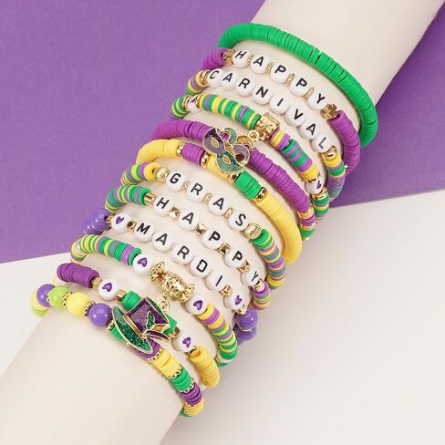 Twinfree Beaded African Bracelets Black Women Preppy Friendship Bracelets Clay Bead Africa Heart Charm Bracelet Summer African Jewelry for Women (Africa-10PCS) in Saudi Arabia